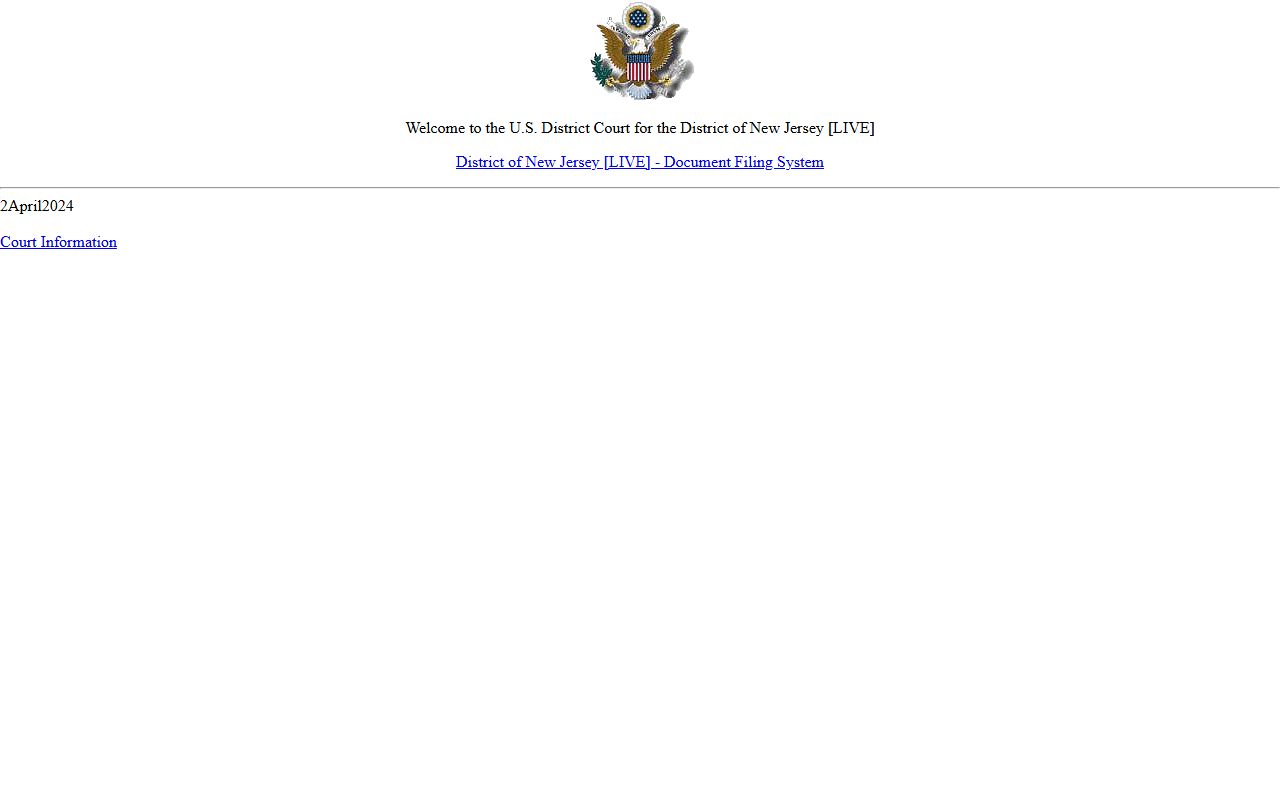 District of New Jersey CM/ECF system for federal Middlesex County court records