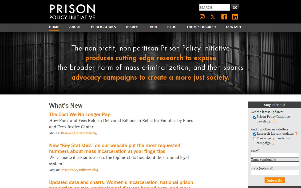 Prison Policy Initiative state incarceration context for Middlesex County jail data